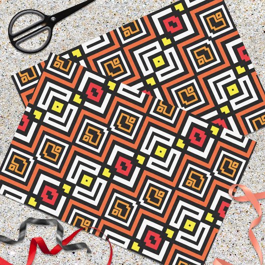 Modern chic Ethnic Mosaic Geometric Muster Seidenpapier