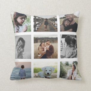 Modern Chic Family Foto Collage Trendy halten Kissen
