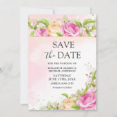 Modern Chic Floral Save the Date Einladung (Vorderseite)