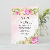 Modern Chic Floral Save the Date Einladung (Stehend Vorderseite)