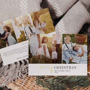 Modern Chic Foil Foto Collage Weihnachten Folien Feiertagskarte