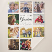 Modern Chic Foto Collage Oma Familie wahren Sherpadecke (Vorderseite)