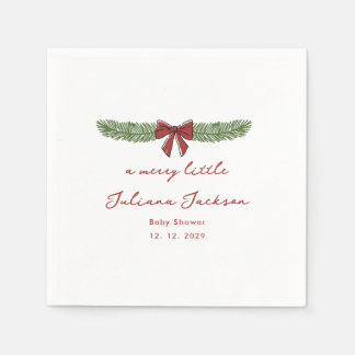 Modern & Chic Frohe kleine Weihnachts-Baby-Party Serviette