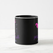 Modern Chic Girly Black Pink Silhouette Karate Tasse (Zentrum)