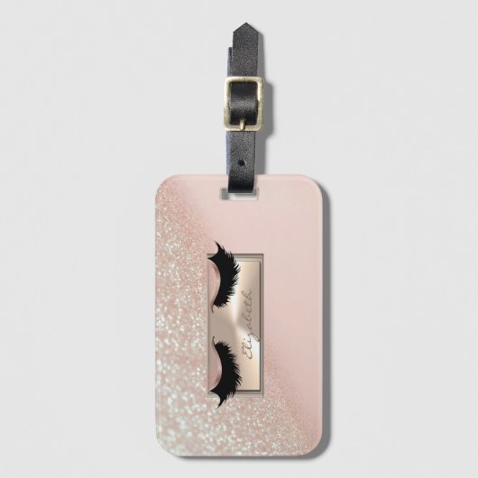 Modern Chic Girly Glittery Bokeh Ombre Imitate Las Gepäckanhänger (Vorderseite Vertikal)