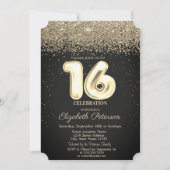 Modern Chic Gold Diamonds Confetti Sweet 16 Einladung (Vorderseite)