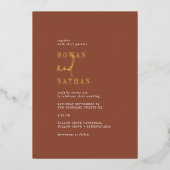 Modern Chic Gold Foil Parco Civico-Ciani Lässige H Folieneinladung (Vorderseite)