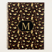 Modern Chic Gold Leopard Muster Mongorammed Planer (Vorderseite)