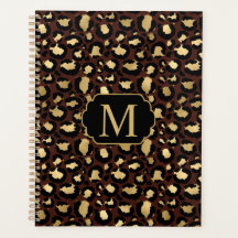 Modern Chic Gold Leopard Muster Mongorammed