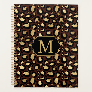 Modern Chic Gold Leopard Muster Mongorammed Planer