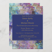 Modern Chic Gold Paisley Einladung (Vorne/Hinten)