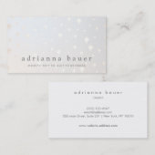 Modern Chic Gold Star Muster Grau Visitenkarte (Vorne/Hinten)