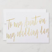 Modern Chic Gold "To my tunt my wedday" (Vorderseite)