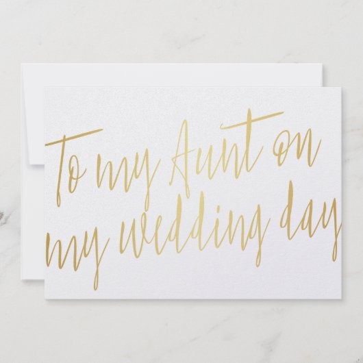 Modern Chic Gold "To my tunt my wedday" (Vorderseite)