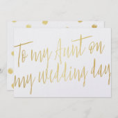Modern Chic Gold "To my tunt my wedday" (Vorne/Hinten)
