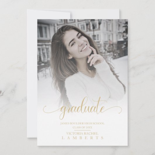 Modern Chic Gold Typography Script Graduate School (Vorderseite)