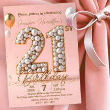 Modern Chic Gold und Soft Pink zum 21. Geburtstag