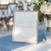 Modern Chic Green & White Open Bar Wedding Sign