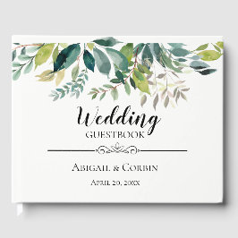Modern Chic Greenery Bouquet Wedding Gästebuch