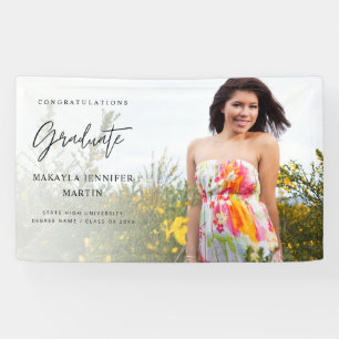 Modern Chic H Foto 2 Graduate Banner - White