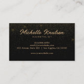 Modern Chic Hair Stylist Beauty Salon Black Gold Visitenkarte (Rückseite)