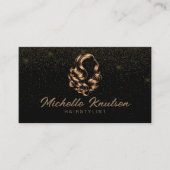 Modern Chic Hair Stylist Beauty Salon Black Gold Visitenkarte (Vorderseite)