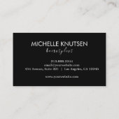 Modern Chic Hair Stylist Beauty Salon Black Silver Visitenkarte (Rückseite)