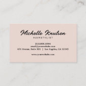 Modern Chic Hair Stylist Beauty Salon Blush Pink Visitenkarte (Rückseite)