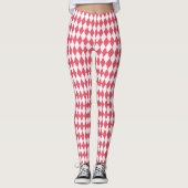 Modern Chic Hipster Pink Harlequin Muster Mode Leggings (Vorderseite)