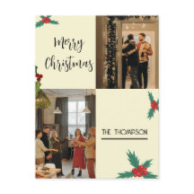 Modern Chic Holly Berries 2 Foto Frohe Weihnachten