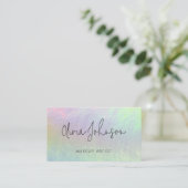 Modern Chic Holographic Opal Stone Business Card Visitenkarte (Stehend Vorderseite)