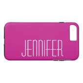 Modern Chic Hot Pink, Minimalistisch, Jumbo Name Case-Mate iPhone Hülle (Rückseite (Horizontal))