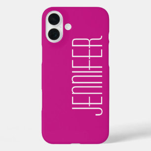 Modern Chic Hot Pink, Minimalistisch, Jumbo Name iPhone 16 Plus Hülle
