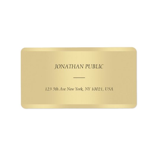 Modern Chic Italia Text Name Trendy Gold Adresse Adressaufkleber (Vorne)