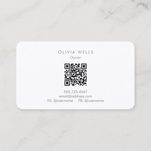 Modern Chic Ivory Marble Visitenkarte (Rückseite)