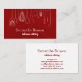 Modern Chic Kitchen Utensils Cooking and Catering Visitenkarte (Vorne/Hinten)