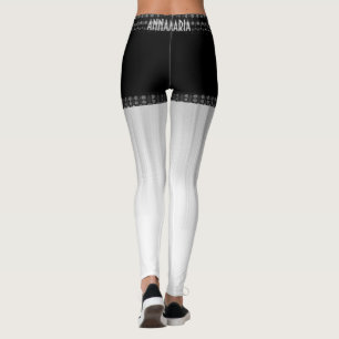 Modern Chic LavishishishishyOn Monogram Denim/Lace Leggings