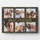 Modern Chic Leopard Best Friends Foto Collage Fotoplatte (Vorderseite)
