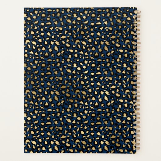Modern Chic Leopard Muster Mongorammed Planer (Rückseite)
