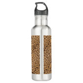 Modern Chic Leopard Print Black Personalisiert Edelstahlflasche (Rückseite)