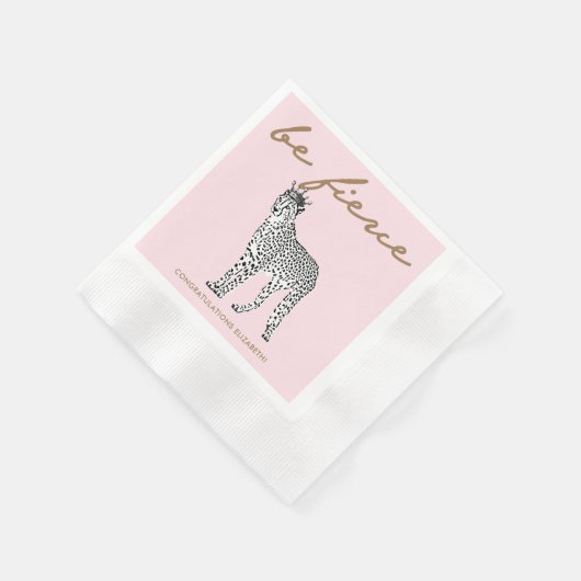 Modern Chic Leopard Queen Monogram Napkins Serviette (Ecke)