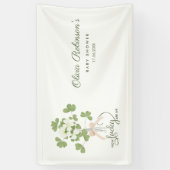 Modern Chic Lucky Shamrock with Bow baby shower Banner (Vertikal)