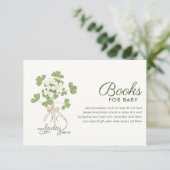 Modern Chic Lucky Shamrock with Bow baby shower Begleitkarte (Stehend Vorderseite)