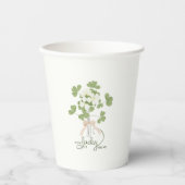 Modern Chic Lucky Shamrock with Bow baby shower Pappbecher (Vorderseite)