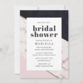 Modern Chic Marble Brautparty Einladung (Vorderseite)