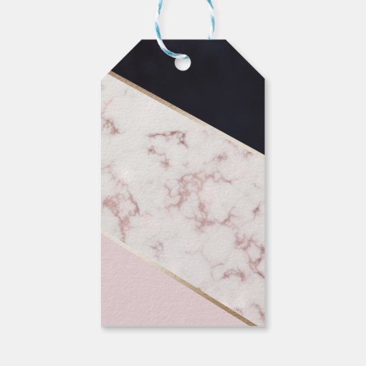 Modern Chic Marble Brautparty Geschenkanhänger (Rückseite)