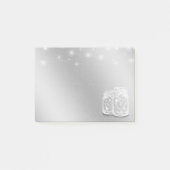 Modern Chic Mason Jars String Lights Silberne Blum Post-it Klebezettel (Vorderseite)