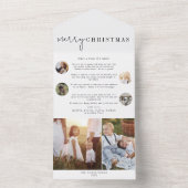 Modern Chic Merry Christmas Multi Photo Holiday All In One Einladung (Innen Boden)
