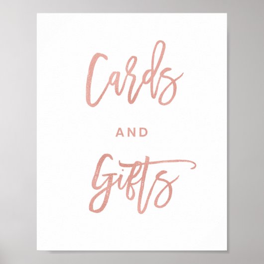 Modern Chic Messe Rose Goldene Karten und Geschenk Poster (Vorne)