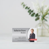 Modern, Chic, metallisches Steigungs-Effekt-Foto Visitenkarte (Stehend Vorderseite)